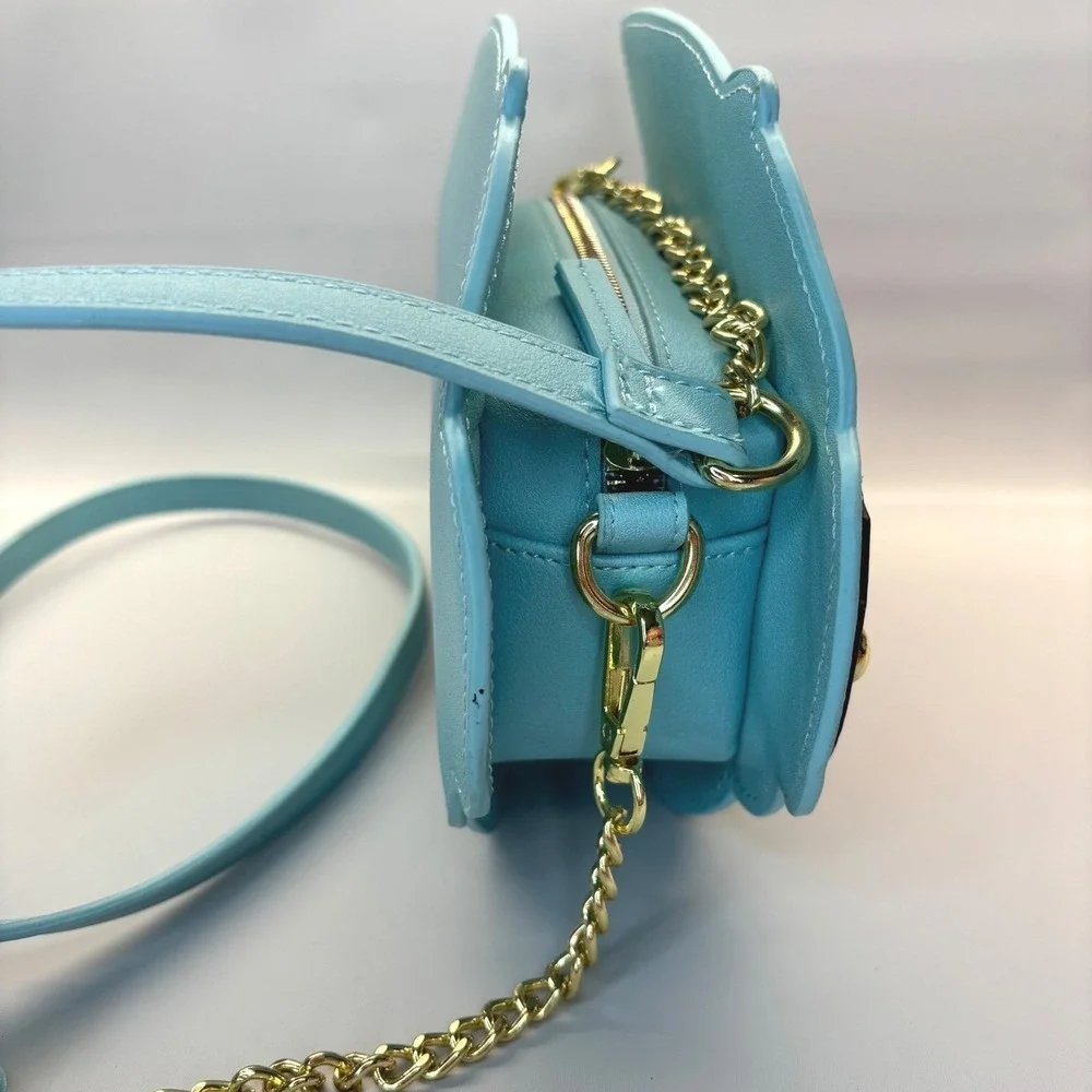 Betsey Johnson Crossbody Bag‎ Womens Small Blue Pink Frenchie Car Novelty Purse